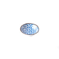 Premium 11cm Indigo Ikat Herringbone Ceramic Sauce Dish 100ml Dishwasher Microwave Safe