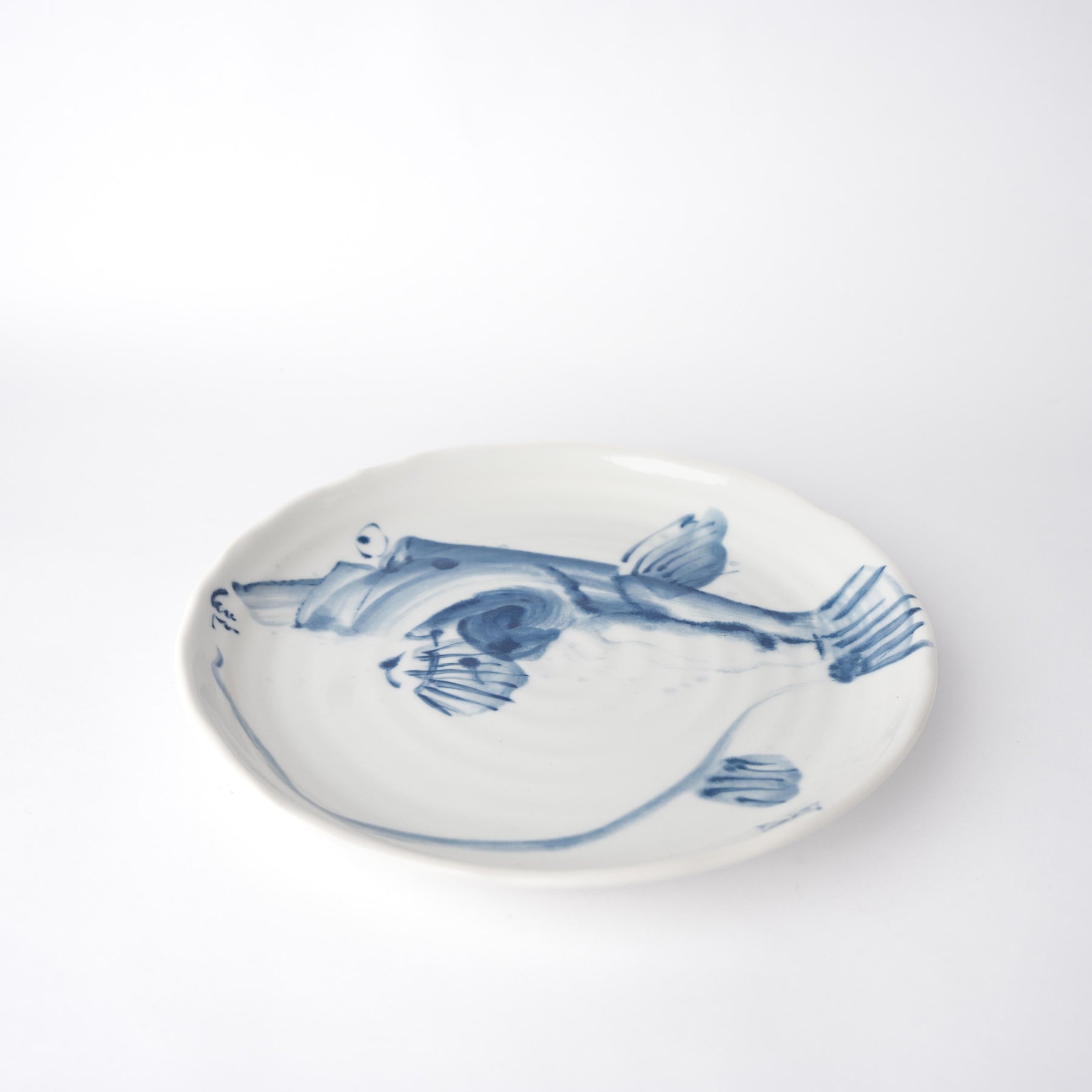 Premium Plate – White Fugu Design 24cm