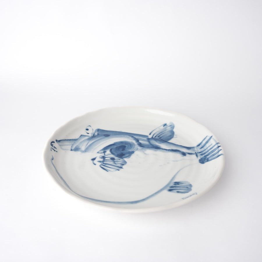 Premium Plate – White Fugu Design 24cm