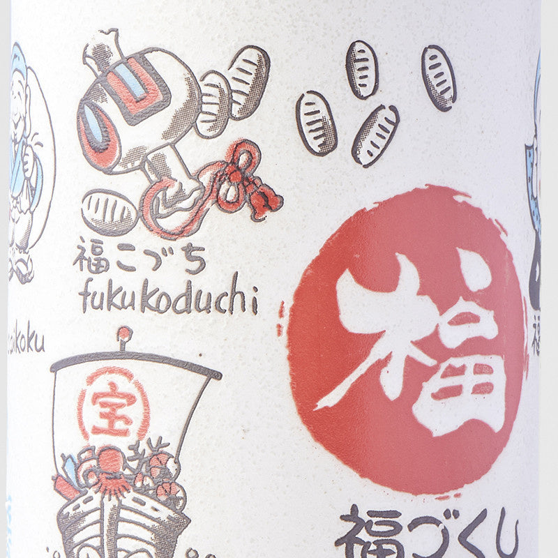Premium Sushi Mug – White Lucky Symbols Design 250ml