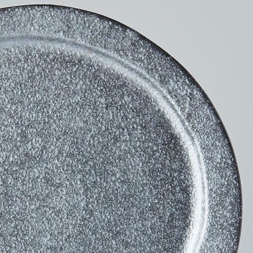 Premium 25.5cm Craft Black Glaze Organic Ceramic Plate Dishwasher Microwave Safe