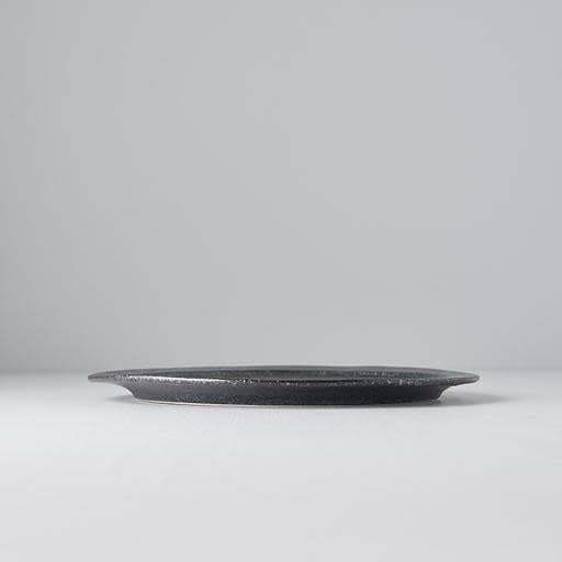 Premium 25.5cm Craft Black Glaze Organic Ceramic Plate Dishwasher Microwave Safe