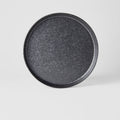Premium 25cm Craft Black Glaze High Rim Ceramic Plate Dishwasher Microwave Safe