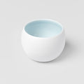 Premium 300ml Matte White Light Blue Glaze Shochu Cup Dishwasher Microwave Safe