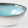 Premium 17cm Sky Blue Glaze Oval Ceramic Bowl 450ml Dishwasher Safe