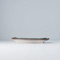 Premium 21.5x13.5cm Sky Blue Glaze Rectangular Ceramic Plate Dishwasher Safe