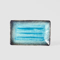 Premium 21.5x13.5cm Sky Blue Glaze Rectangular Ceramic Plate Dishwasher Safe