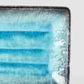 Premium 21.5x13.5cm Sky Blue Glaze Rectangular Ceramic Plate Dishwasher Safe