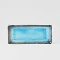 Premium 28.5x12cm Sky Blue Glaze Rectangular Ceramic Plate Dishwasher Safe