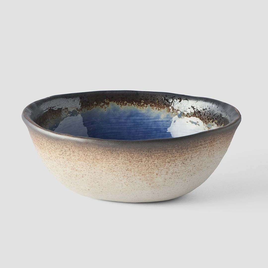 Premium 17x13cm Cobalt Blue Glaze Oval Ceramic Bowl 450ml Dishwasher Safe