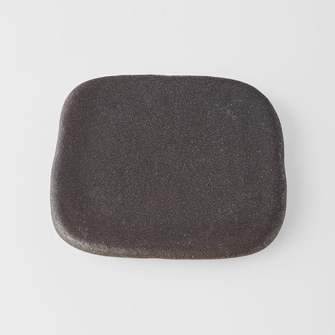 Premium Square Ceramic Plate – Grey Stone Slab Design 19 x 19cm