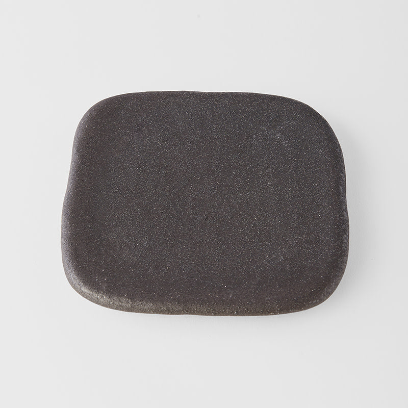 Premium Square Ceramic Plate – Grey Stone Slab Design 19 x 19cm
