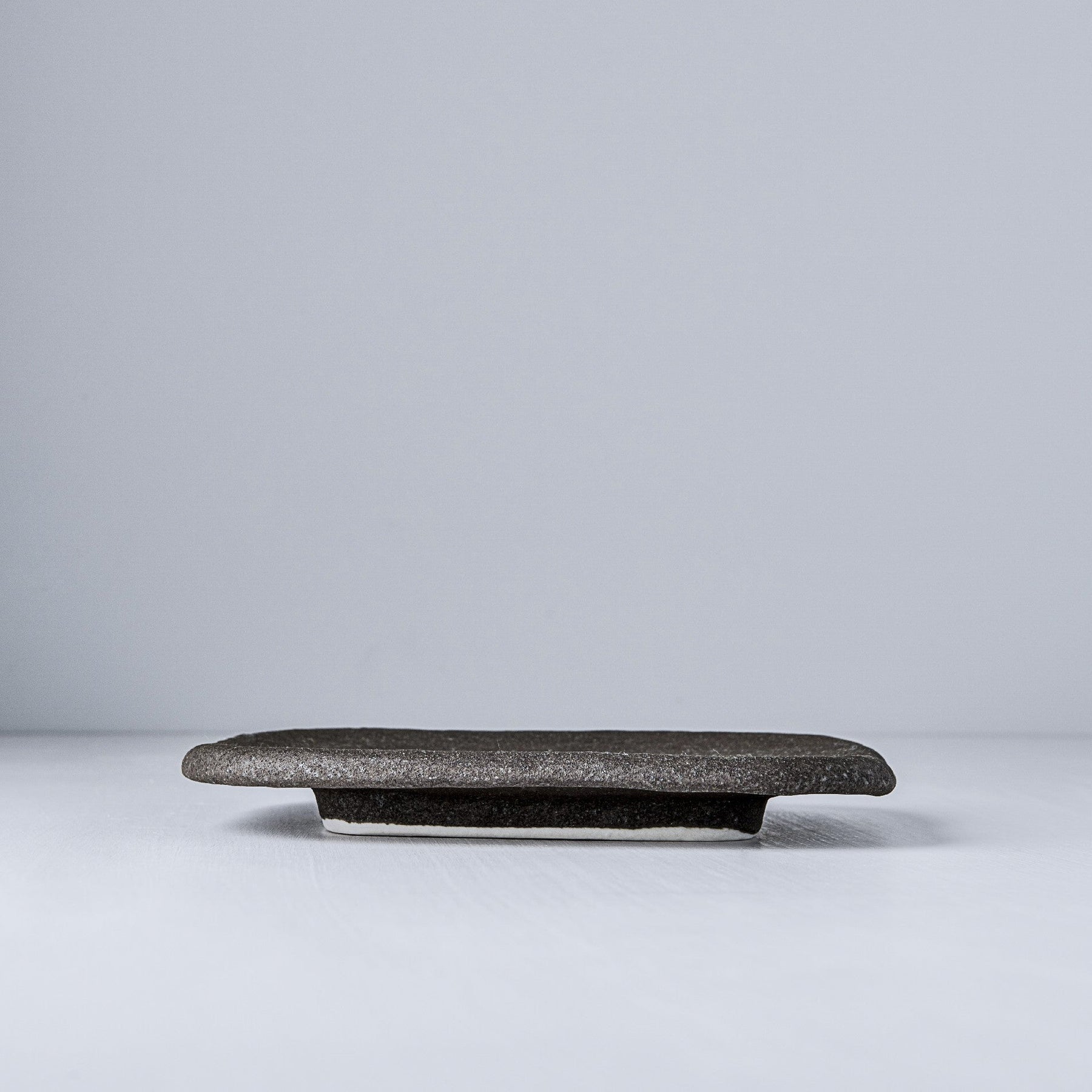 Premium Square Ceramic Plate – Grey Stone Slab Design 19 x 19cm