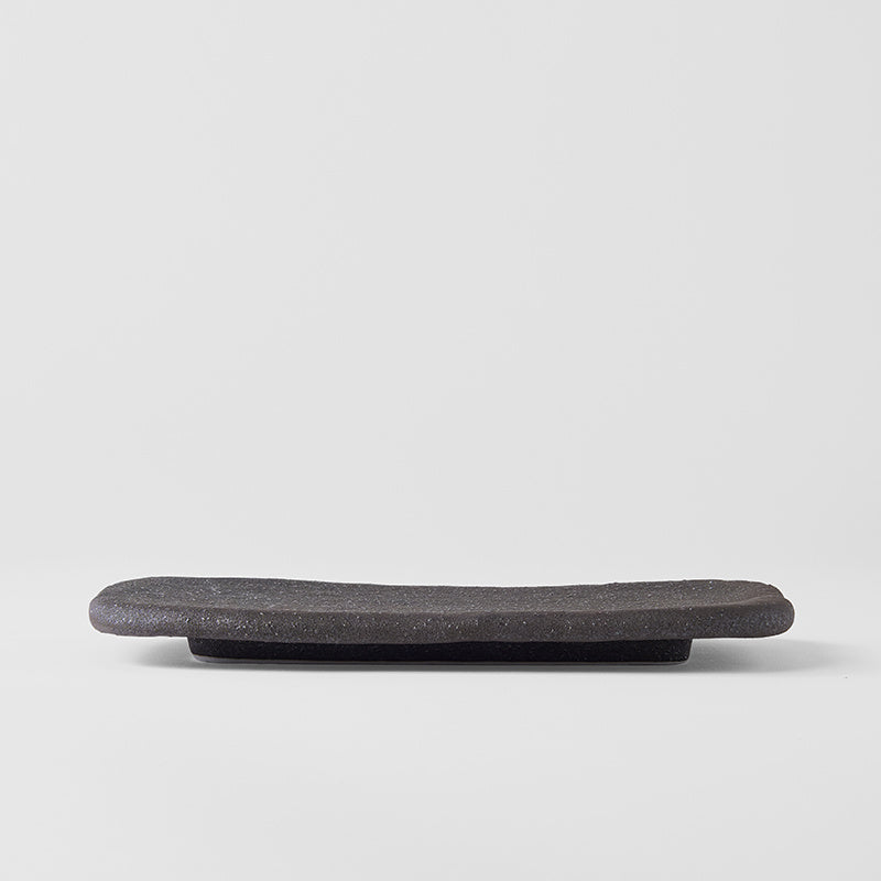 Premium Rectangular Ceramic Plate – Grey Stone Slab Design 22 x 13cm