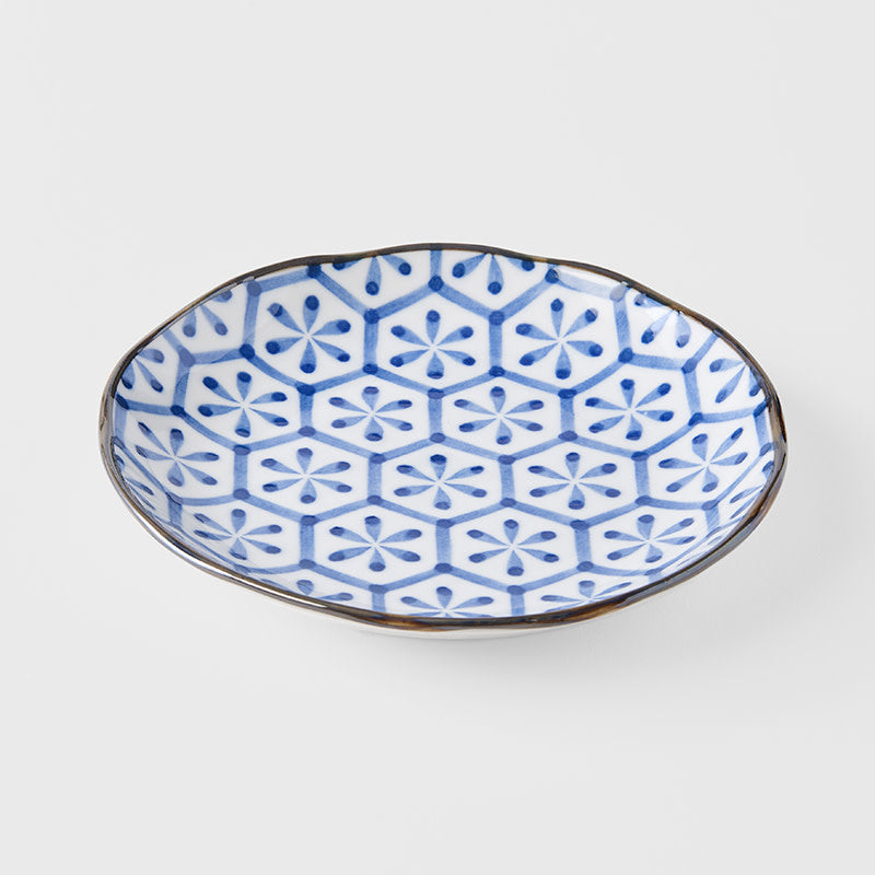 Premium Tapas Plate – Blue Flower Design 16.5cm