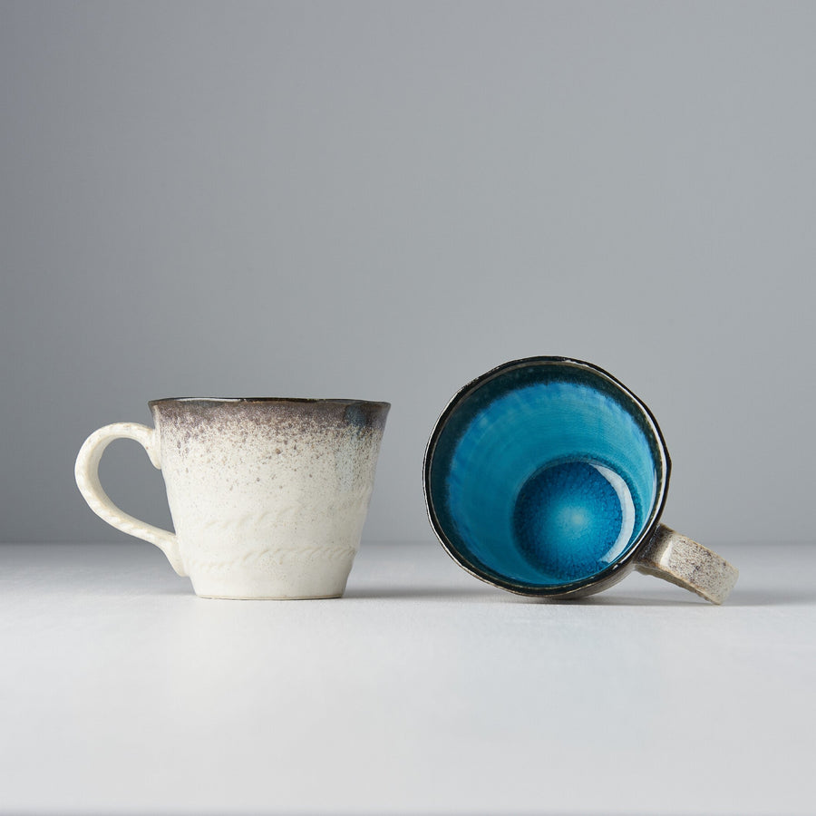 Premium 200ml Sky Blue Glaze Ceramic Mug with Handle Dishwasher Safe