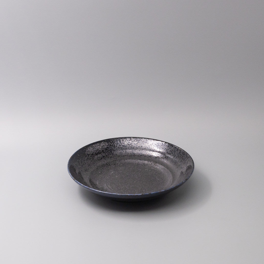 Premium Flat Based Pasta Bowl – Dark Blue Midnight Pearl Glaze 23cm