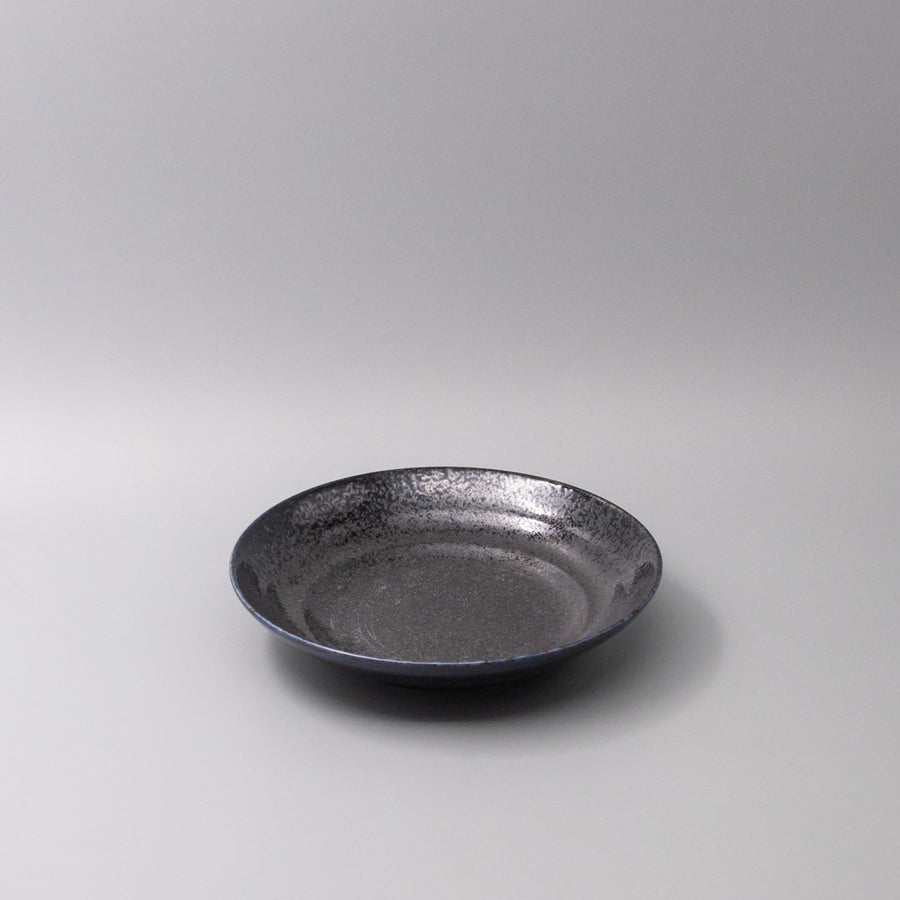Premium Flat Based Pasta Bowl – Dark Blue Midnight Pearl Glaze 23cm