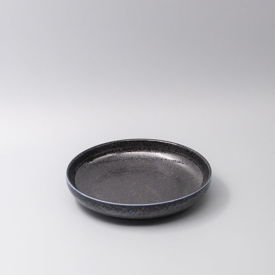 Premium 22cm Midnight Pearl Glaze High Rim Ceramic Plate Dishwasher Microwave Safe