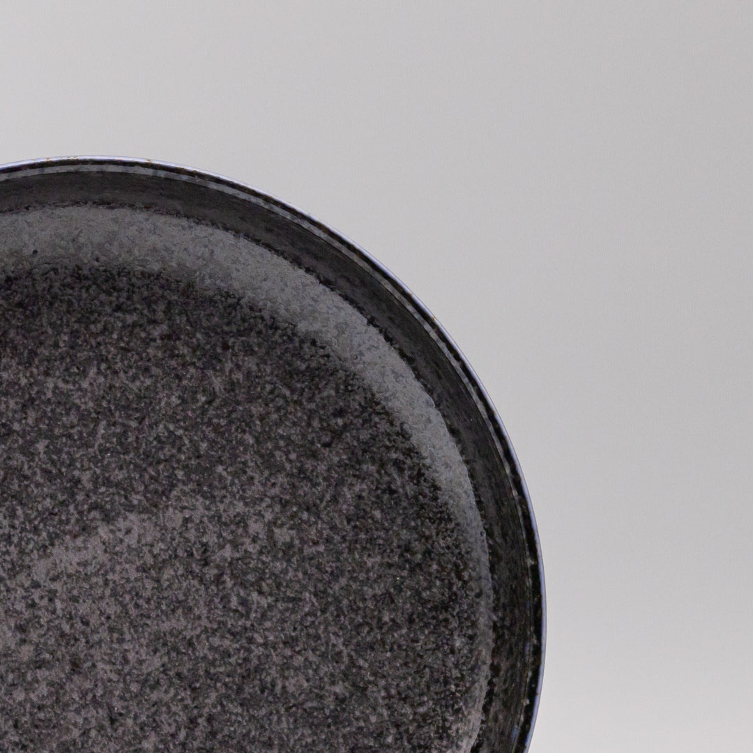 Premium 22cm Midnight Pearl Glaze High Rim Ceramic Plate Dishwasher Microwave Safe