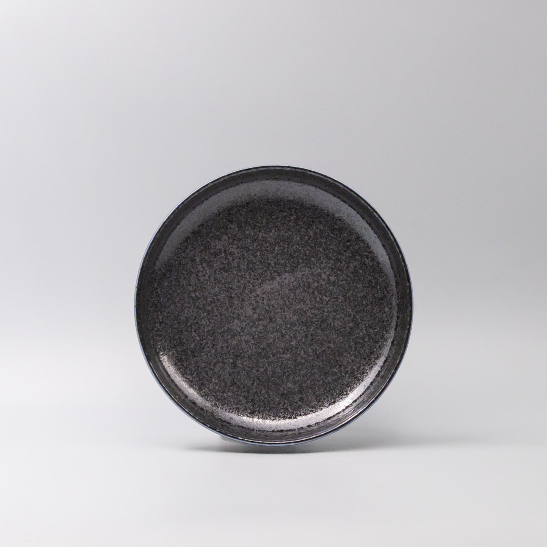 Premium 22cm Midnight Pearl Glaze High Rim Ceramic Plate Dishwasher Microwave Safe