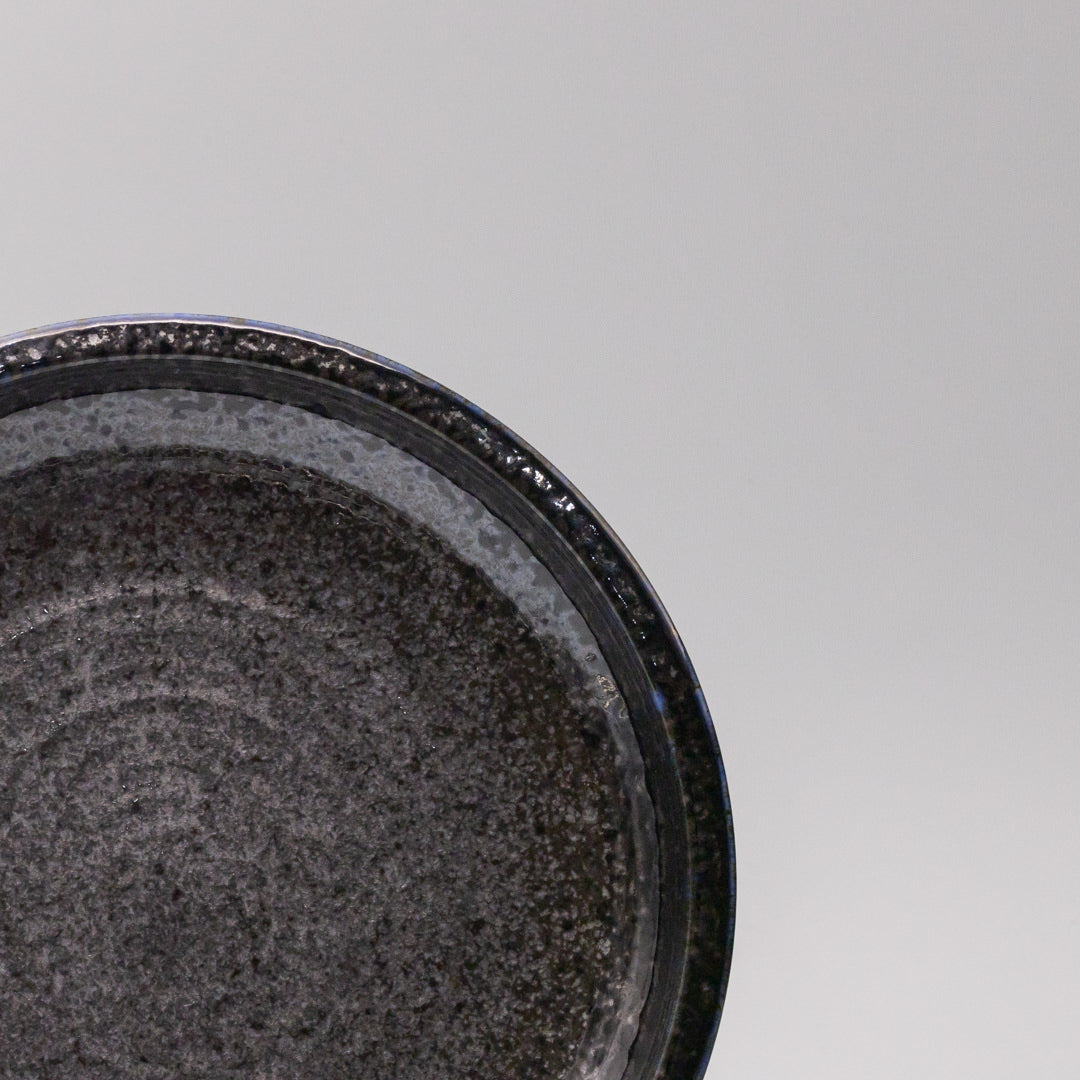 Premium Thick Edge Plate – Dark Blue Midnight Pearl Glaze 25cm