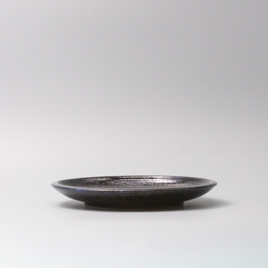 Premium Thick Edge Plate – Dark Blue Midnight Pearl Glaze 25cm
