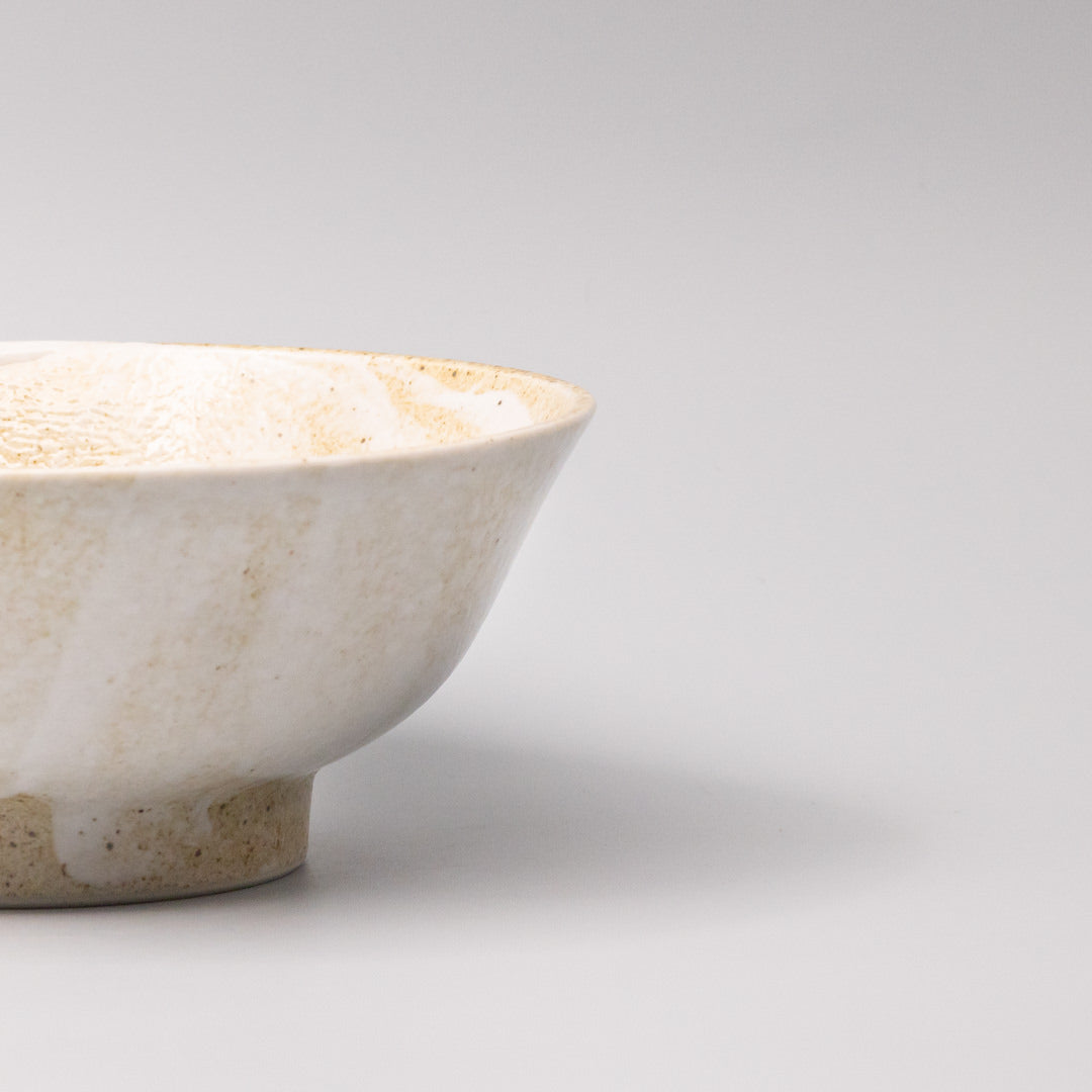 Premium Ramen Bowl – Beige Snow Bamboo Glaze 21cm, 850ml