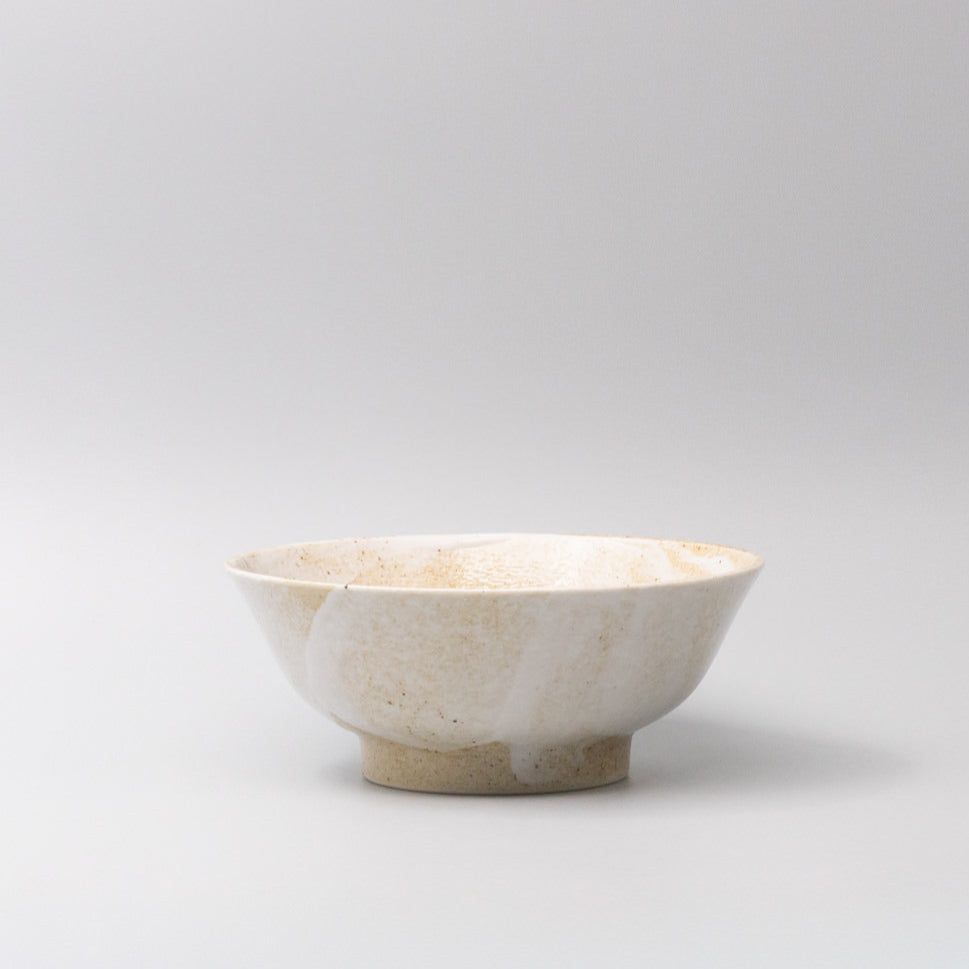 Premium Ramen Bowl – Beige Snow Bamboo Glaze 21cm, 850ml