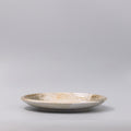 Premium Thick Edge Plate – Beige Snow Bamboo Glaze 25cm