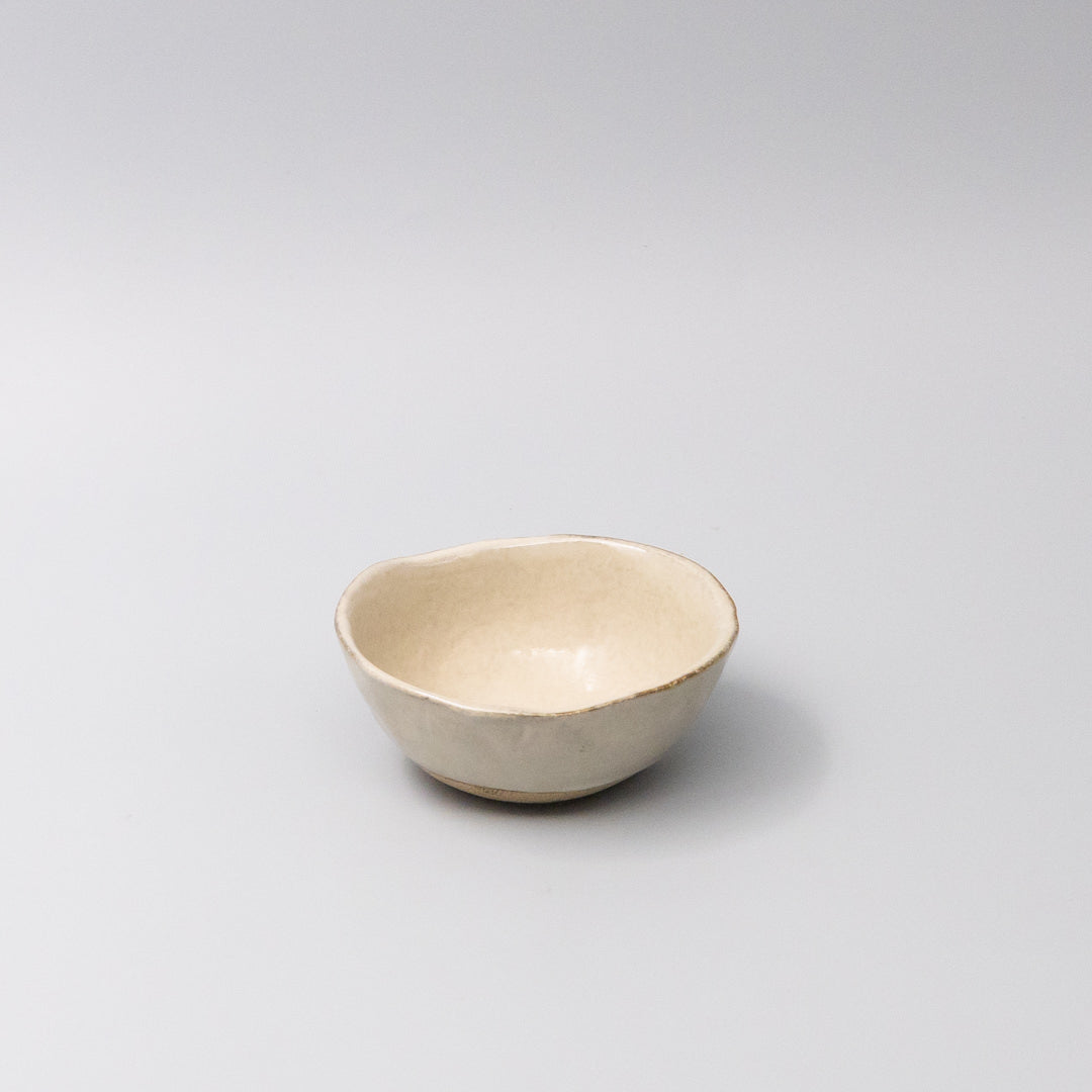 Premium 11cm Fawn Glaze Lopsided Ceramic Bowl Dishwasher Microwave Safe