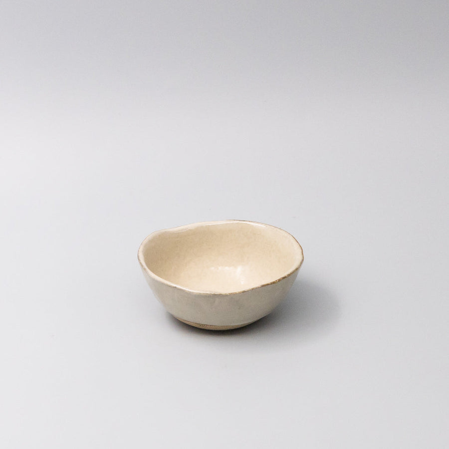 Premium 11cm Fawn Glaze Lopsided Ceramic Bowl Dishwasher Microwave Safe