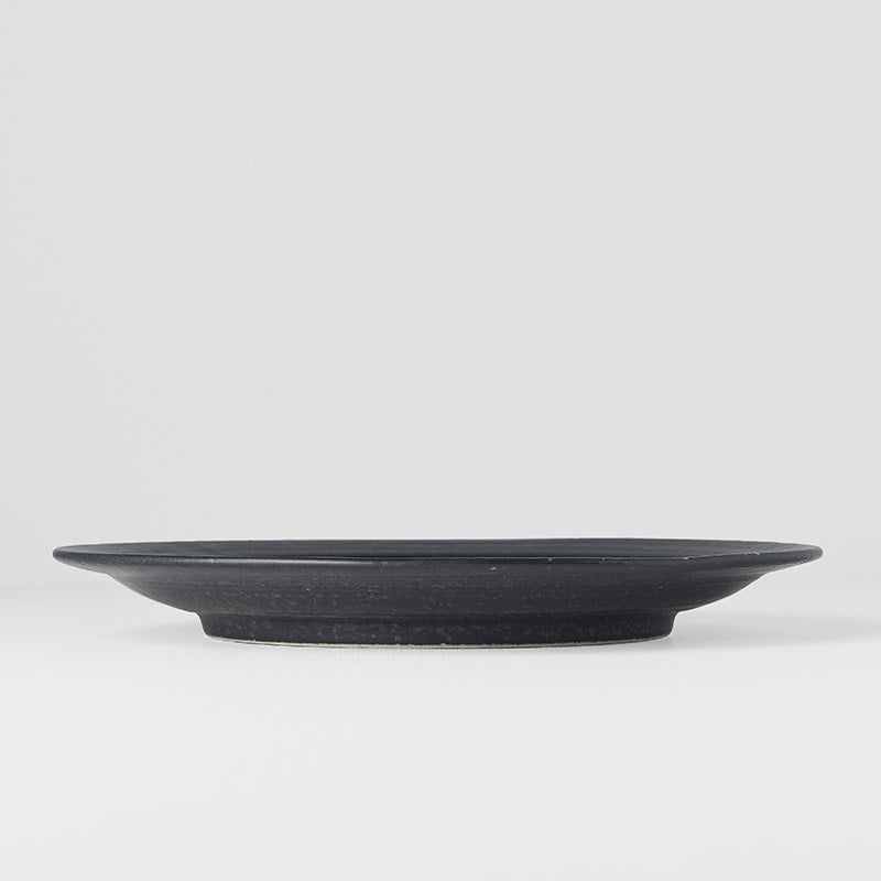 Premium 26cm Ibushi Black Glaze Ceramic Dinner Plate Dishwasher Microwave Safe