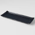 Premium 26.5cm Ibushi Black Glaze Rectangular Ceramic Plate Dishwasher Microwave Safe