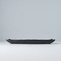 Premium 26.5cm Ibushi Black Glaze Rectangular Ceramic Plate Dishwasher Microwave Safe
