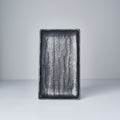 Premium 22cm Ibushi Black Glaze Rectangular Ceramic Plate Dishwasher Microwave Safe
