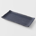 Premium 22cm Ibushi Black Glaze Rectangular Ceramic Plate Dishwasher Microwave Safe