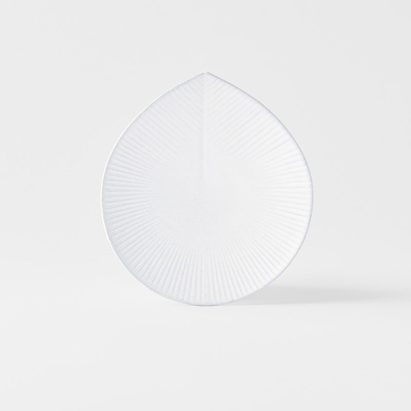 Premium Plate – White Snow Leaf Glaze 17.5cm