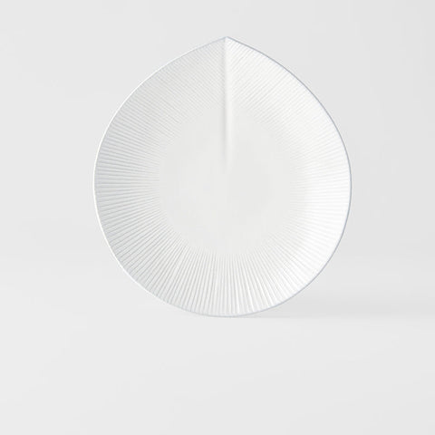 Premium Dinner Plate – White Snow Leaf Glaze 25.5cm