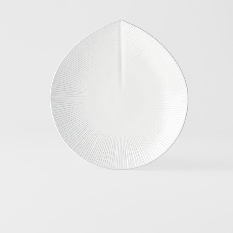 Premium Dinner Plate – White Snow Leaf Glaze 25.5cm