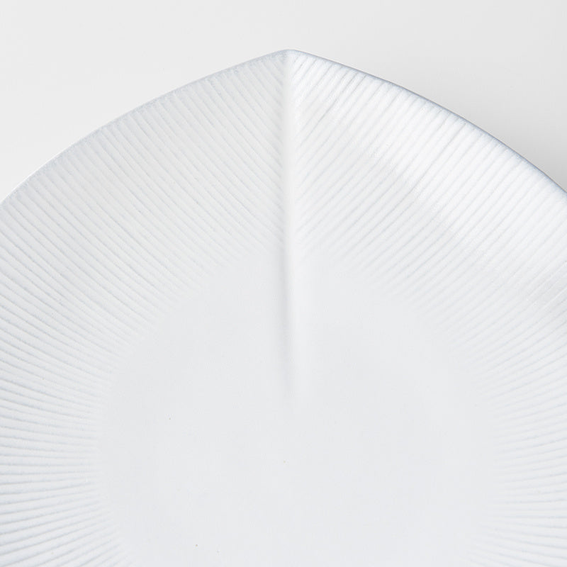 Premium Dinner Plate – White Snow Leaf Glaze 25.5cm