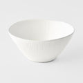 Premium Large Bowl – White Snow Leaf Glaze 18cm, 500ml