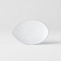 Premium Oval Plate – White Snow Leaf Glaze 13.5cm