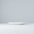 Premium Oval Plate – White Snow Leaf Glaze 21.5cm