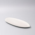 Premium Oval Plate – White Snow Leaf Glaze 31.5cm