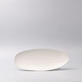 Premium Oval Plate – White Snow Leaf Glaze 31.5cm