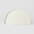 Premium 21cm Ivory White Glaze Half Moon Ceramic Plate Dishwasher Microwave Safe