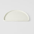 Premium 21cm Ivory White Glaze Half Moon Ceramic Plate Dishwasher Microwave Safe