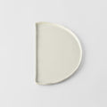 Premium 27cm Ivory White Glaze Half Moon Ceramic Plate Dishwasher Microwave Safe