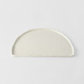 Premium 27cm Ivory White Glaze Half Moon Ceramic Plate Dishwasher Microwave Safe